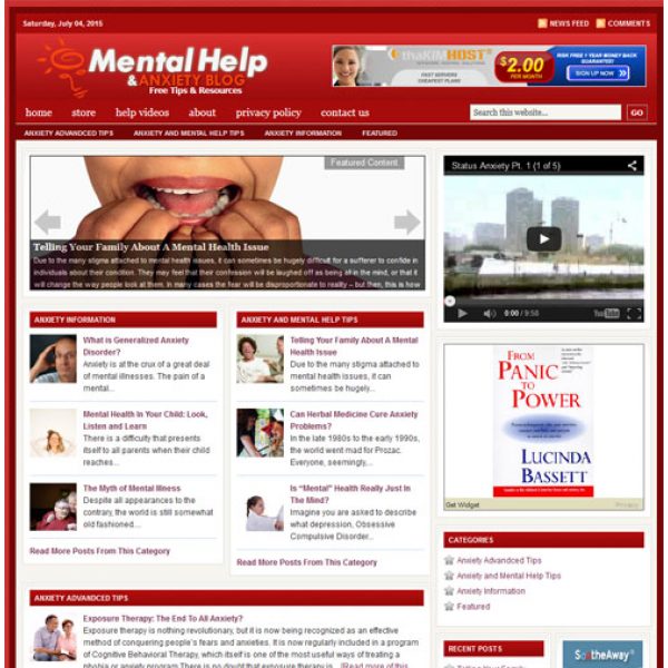 Mental & Anxiety - Turnkey Niche Website Business Opportunity for Sale