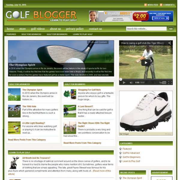 Golf Guide - Turnkey Niche Website Business Opportunity for Sale