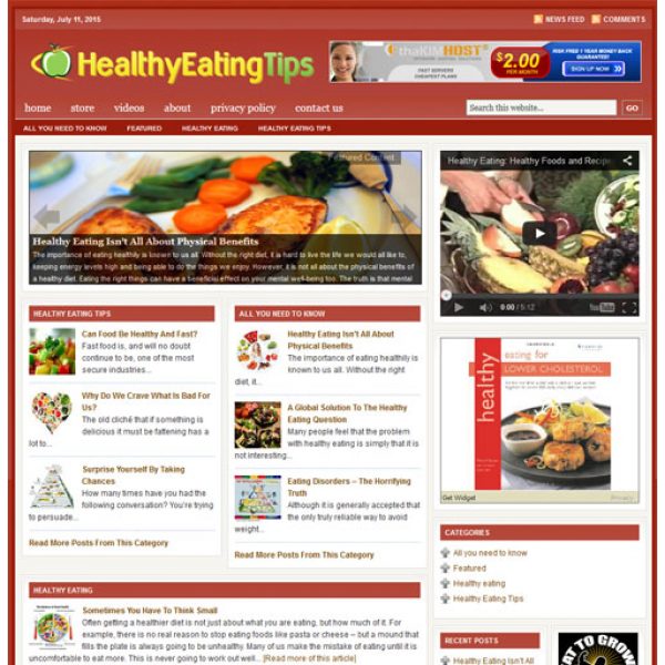 Heathy Eating - Turnkey Niche Website Business Opportunity for Sale