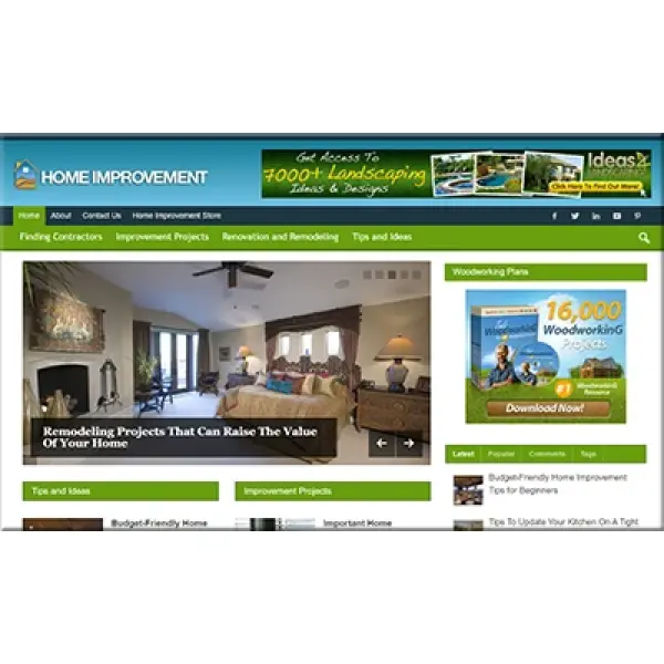 Home Improvement Niche Business - Turnkey Niche Website Business Opportunity for Sale