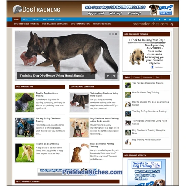 Dog Training - Turnkey Niche Website Business Opportunity for Sale